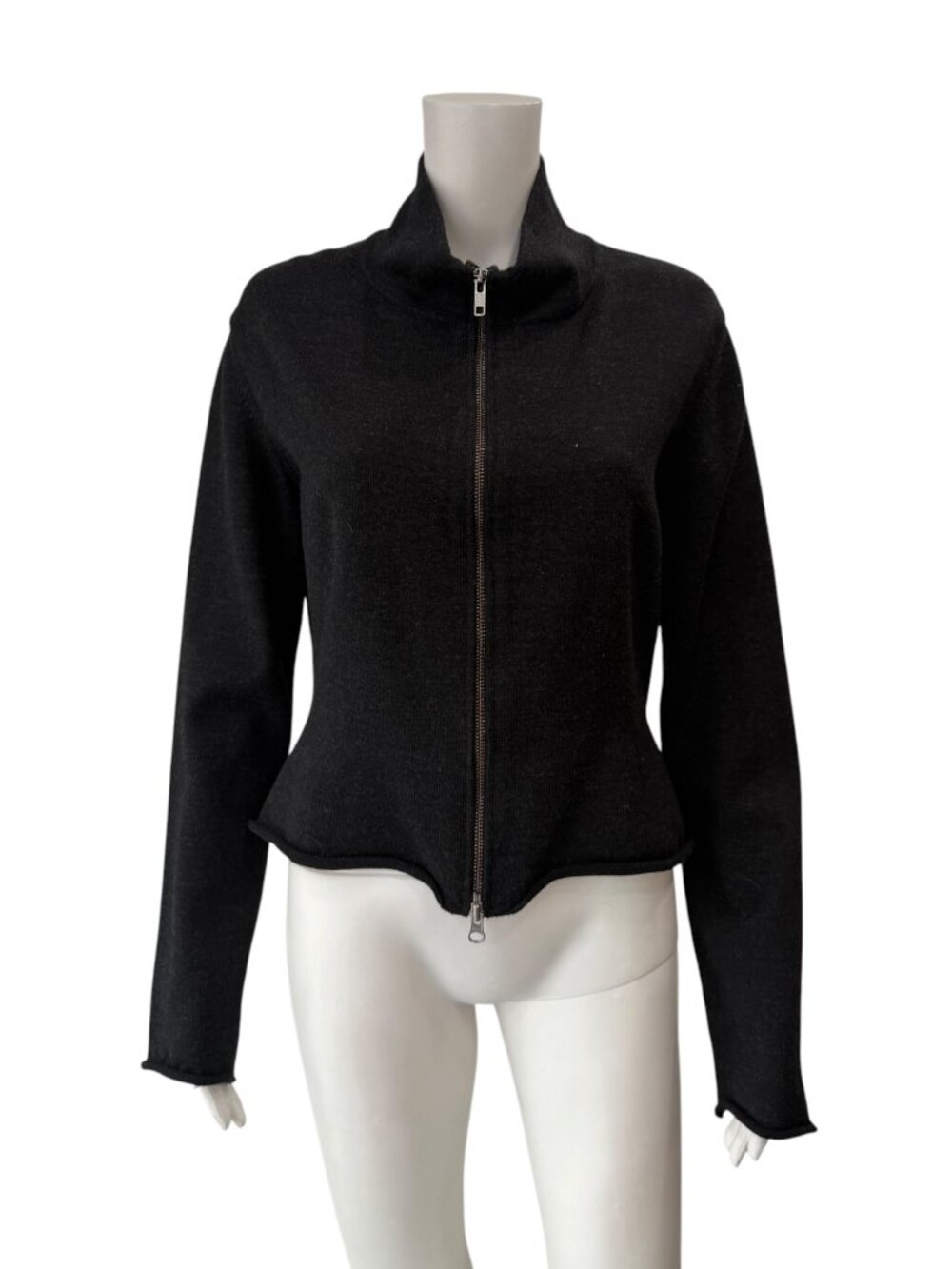 $600 NWT Lars Andersson Charcoal Gray Zip Wool Cotton Jacket size Medium